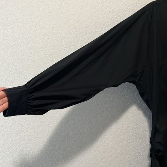 SARA ROKA Black Button Down Mini Shirtdress, Ruched Sides, Size 40(IT), S/4(US) - Picture 5 of 10